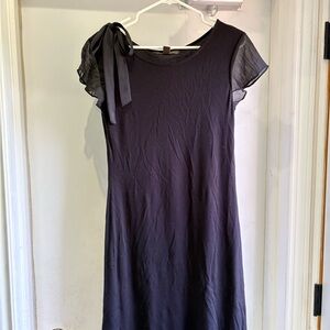 Elegant Black Dress with Sheer Sleeves
